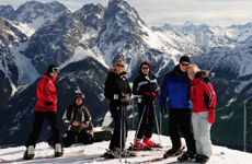 private ski lessons for groups in megeve